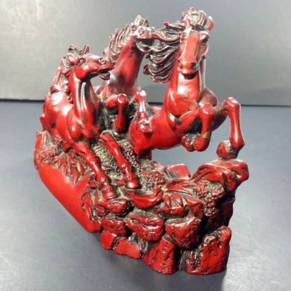 Chinese heavy lucky 3 running horses statues - Picture 7 of 8